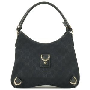 💎✨AUTHENTIC✨💎 GUCCI Abbey GG  Shoulder Bag Black Canvas Leather